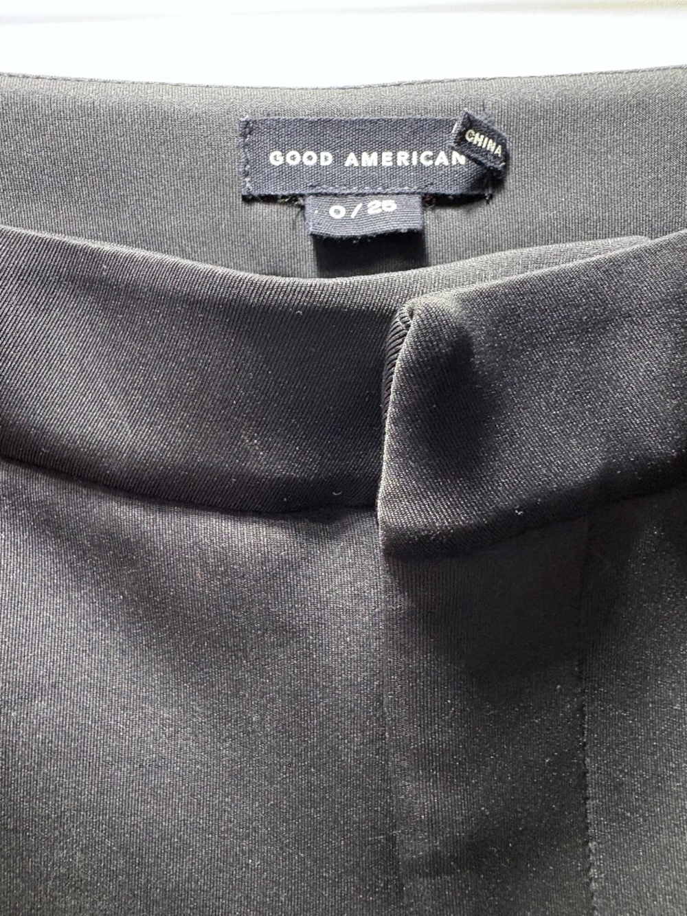 Good American Scuba Flare Trousers Black Sculpting Dress Pants Style GS0380 0/25
